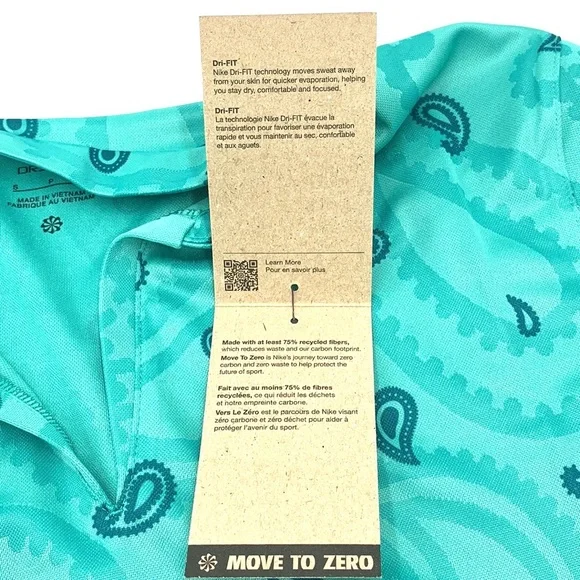 Nike Dri-Fit Victory Print Split Neck Golf Top Size Small - Picture 11 of 16